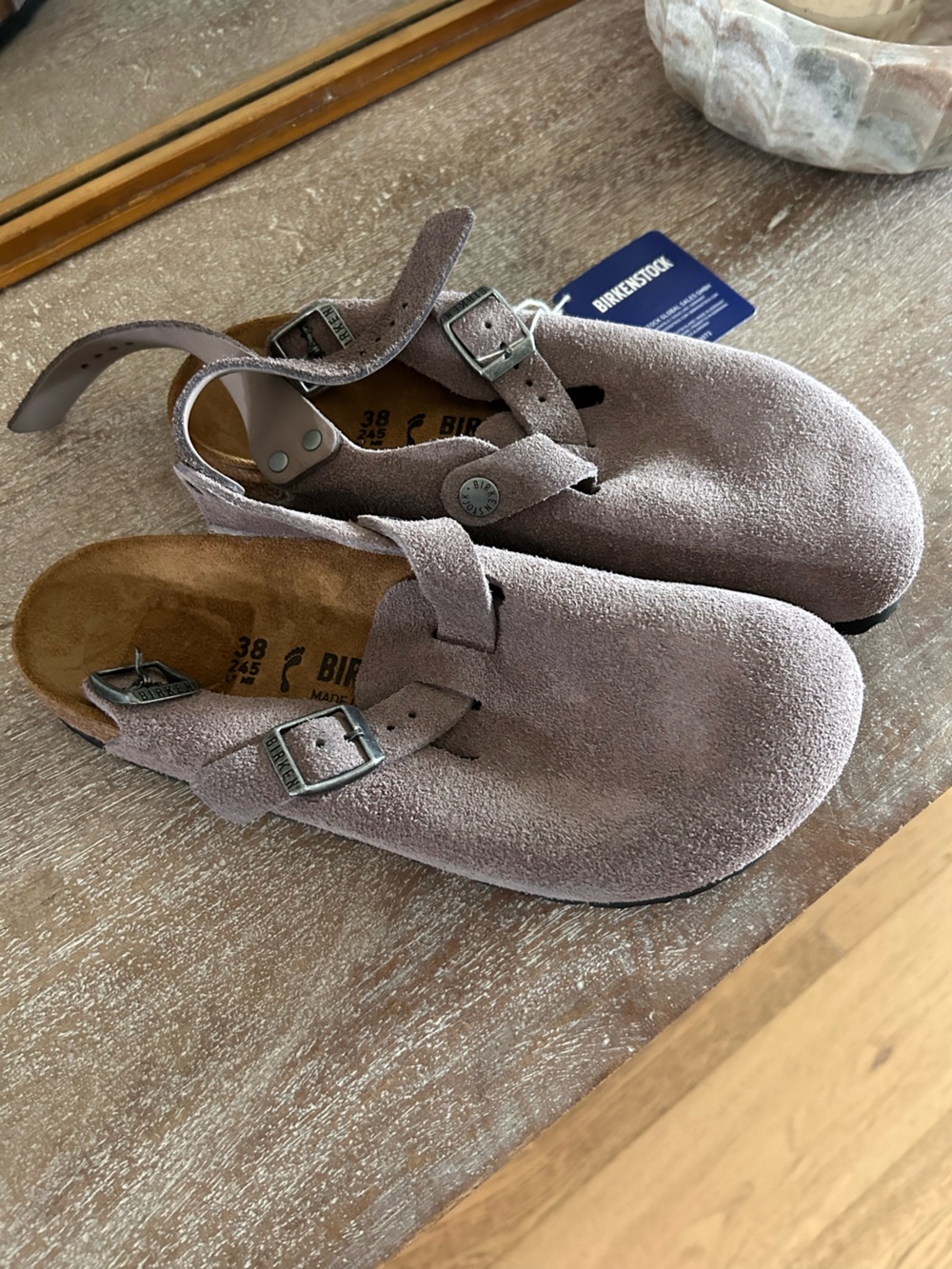 New Birkenstock Tokio Clogs Faded Purple Suede - Picture 4 of 7